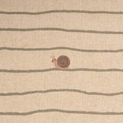 Vorhangstoff Leinenoptik Schnecke Streifen natur grün 1,40m Breite