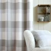 Vorhangstoff Wolloptik Landhauskaro weiß beige 140cm Breite