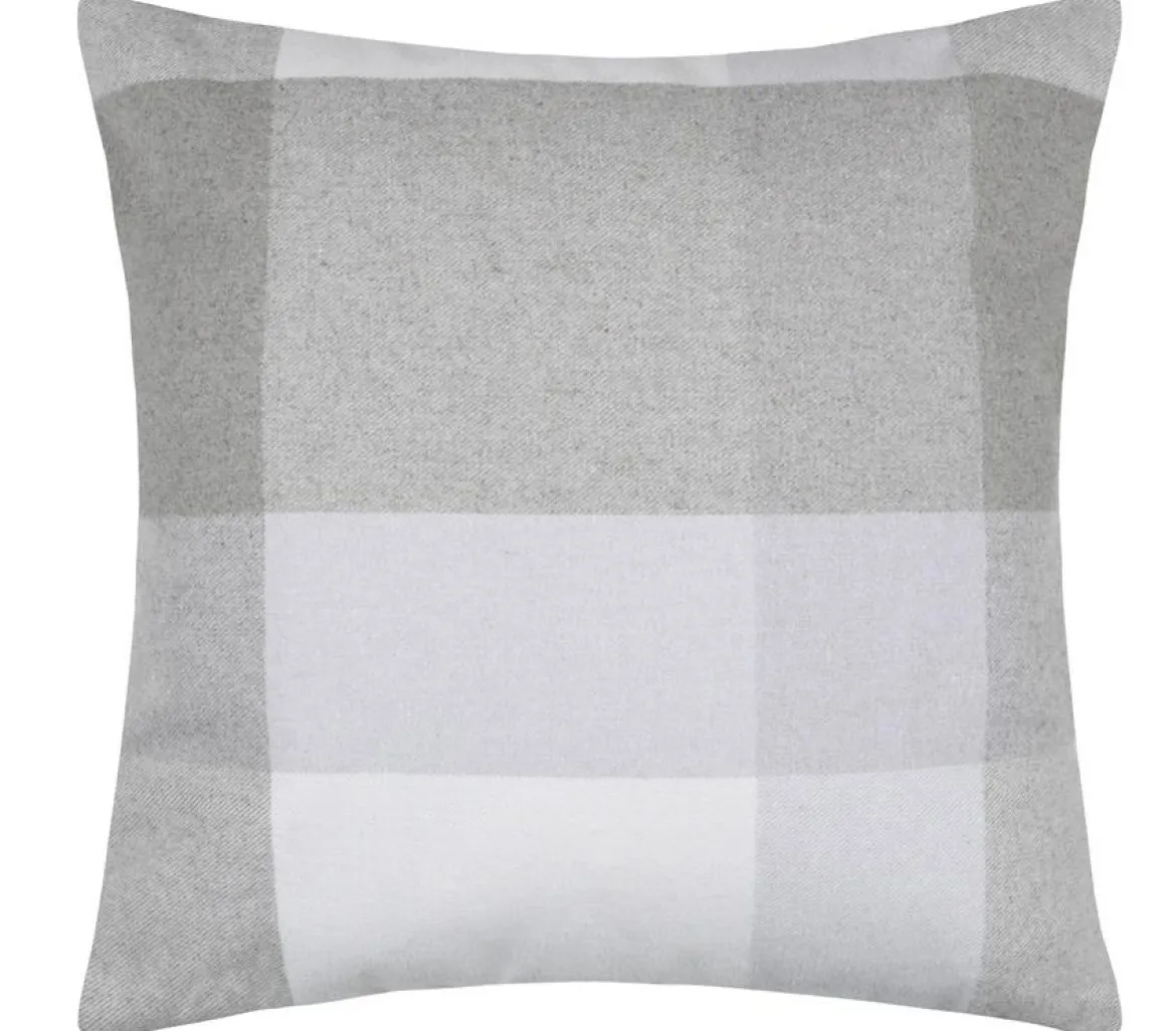 Vorhangstoff Wolloptik Landhauskaro weiß beige 140cm Breite