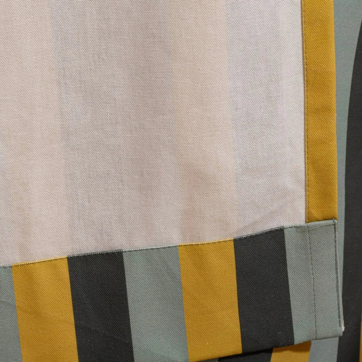 Vorhang Streifen Grün Grau und Blau mit Smok-Schlaufenband 245x130cm (HxB) oder Wunschmaß von SCHÖNER LEBEN.