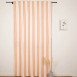 Vorhang Streifen peach ecru mit Smok-Schlaufenband 245x130cm (HxB) oder Wunschmaß von SCHÖNER LEBEN.