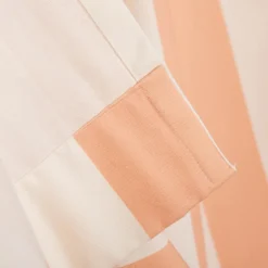 Vorhang Streifen peach ecru mit Smok-Schlaufenband 245x130cm (HxB) oder Wunschmaß von SCHÖNER LEBEN.