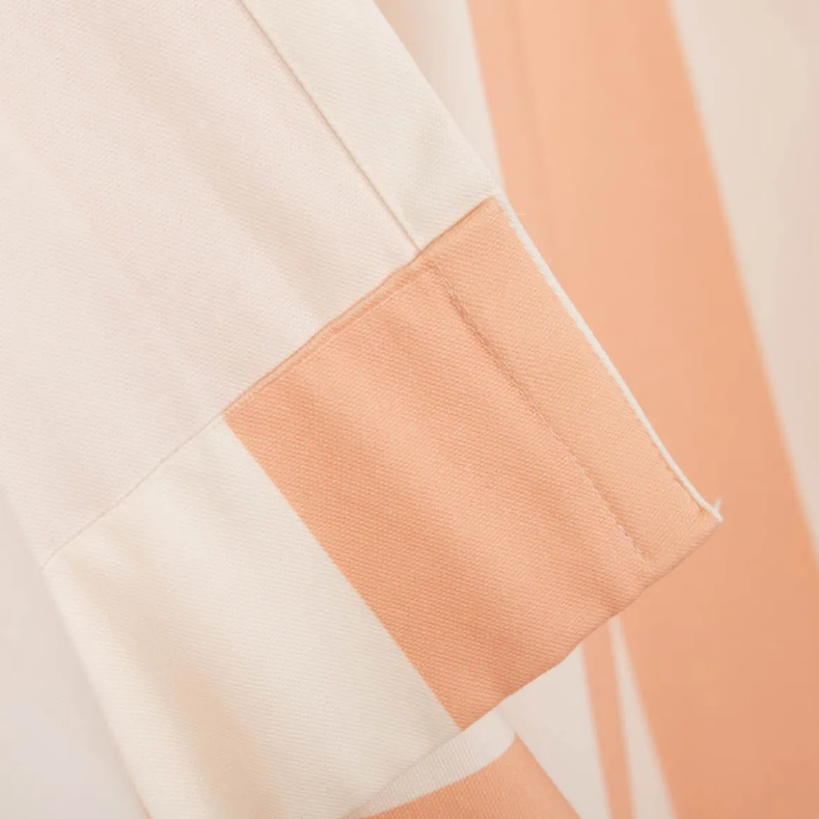 Vorhang Streifen peach ecru mit Smok-Schlaufenband 245x130cm (HxB) oder Wunschmaß von SCHÖNER LEBEN.
