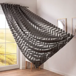Vorhang Willow Doubleface Doppelgewebe Chevron Streifen anthrazit in 245cm hoch mit div. Breiten oder Wunschmaß von SCHÖNER LEBEN.