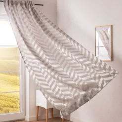 Vorhang Willow Doubleface Doppelgewebe Chevron Streifen beige in 245cm hoch mit div. Breiten oder Wunschmaß von SCHÖNER LEBEN.