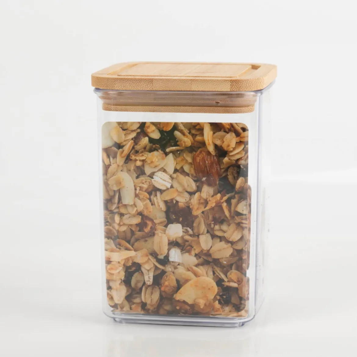 Vorratsdose mit Deckel aus Bambus 900ml 10x10x14,5cm