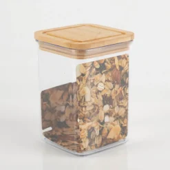 Vorratsdose mit Deckel aus Bambus 900ml 10x10x14,5cm