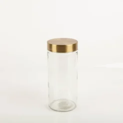 Vorratsglas mit Deckel aus Metall goldfarbig 1200ml 10x22cm (DxH)