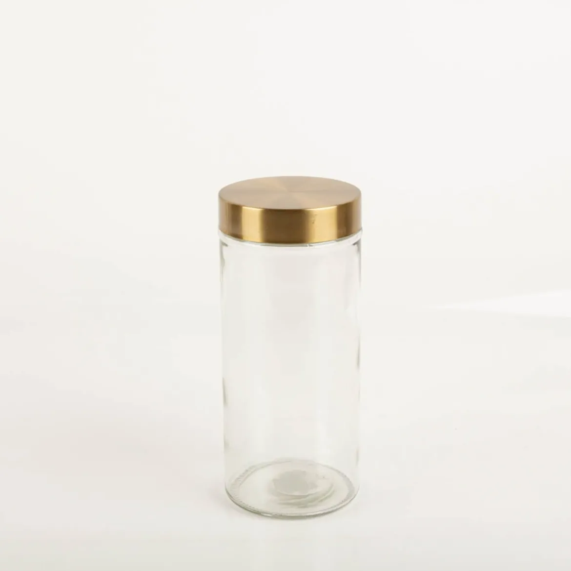 Vorratsglas mit Deckel aus Metall goldfarbig 1200ml 10x22cm (DxH)