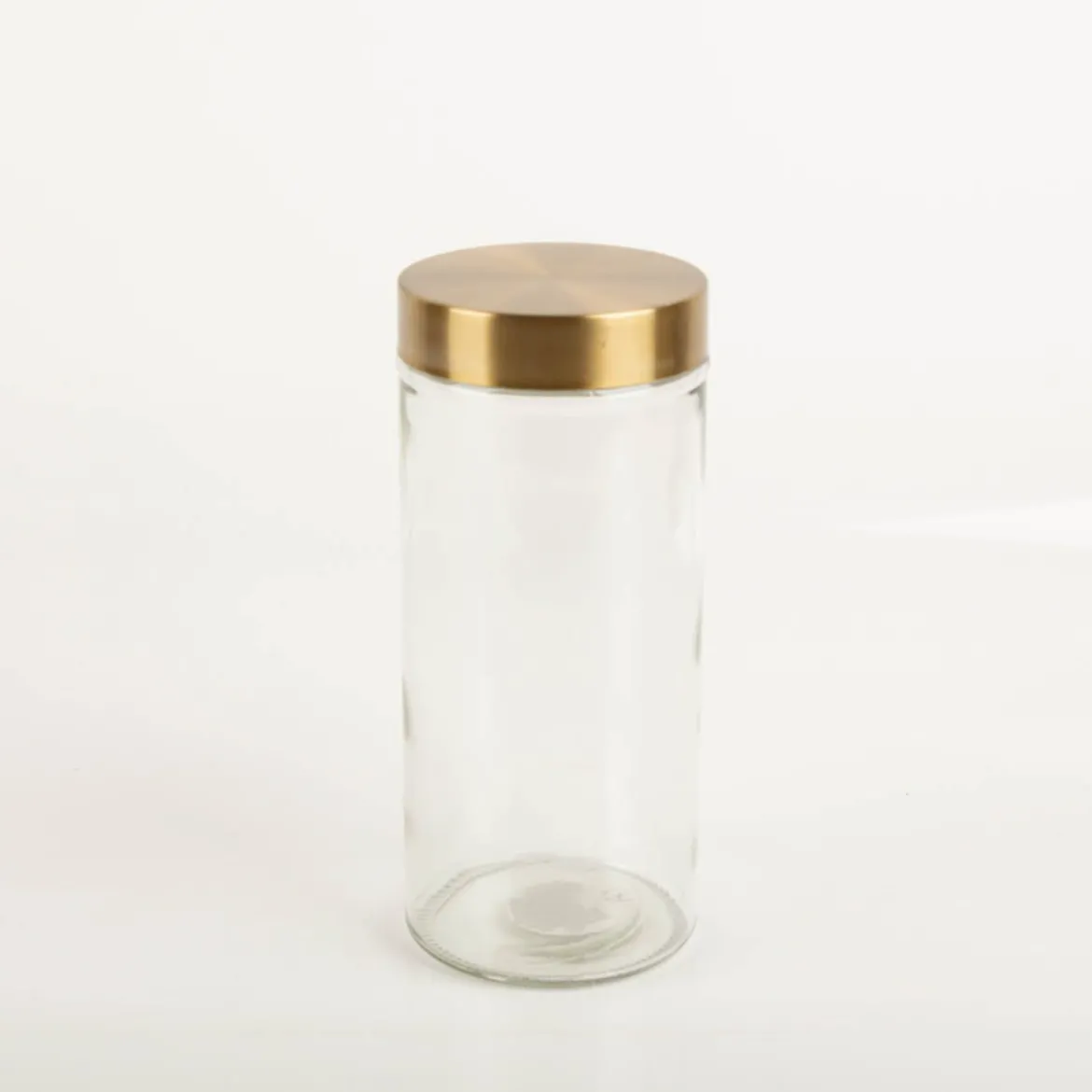 Vorratsglas mit Deckel aus Metall goldfarbig 1200ml 10x22cm (DxH)