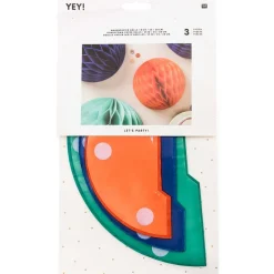 Wabenpapier Bälle blau, grün und orange von Rico Design im 3er Set