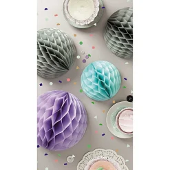 Wabenpapier Bälle Pastell in lila, mint und grau von Rico Design im 3er Set