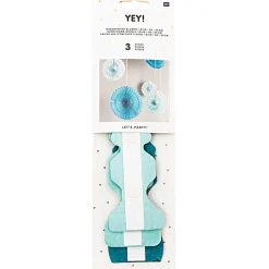 Wabenpapierblumen Aquatöne von Rico Design im 3er Set