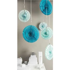 Wabenpapierblumen Aquatöne von Rico Design im 3er Set