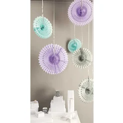 Wabenpapierblumen Pastell Mint Lila Grau von Rico Design im 3er Set