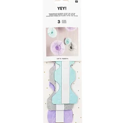 Wabenpapierblumen Pastell Mint Lila Grau von Rico Design im 3er Set