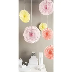 Wabenpapierblumen Sommer pastell rosa peach gelb von Rico Design im 3er Set