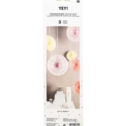 Wabenpapierblumen Sommer pastell rosa peach gelb von Rico Design im 3er Set