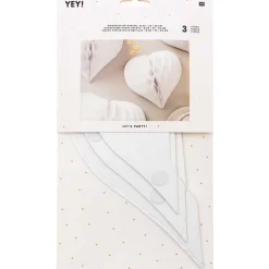 Wabenpapier Herzen weiß von Rico Design im 3er Set