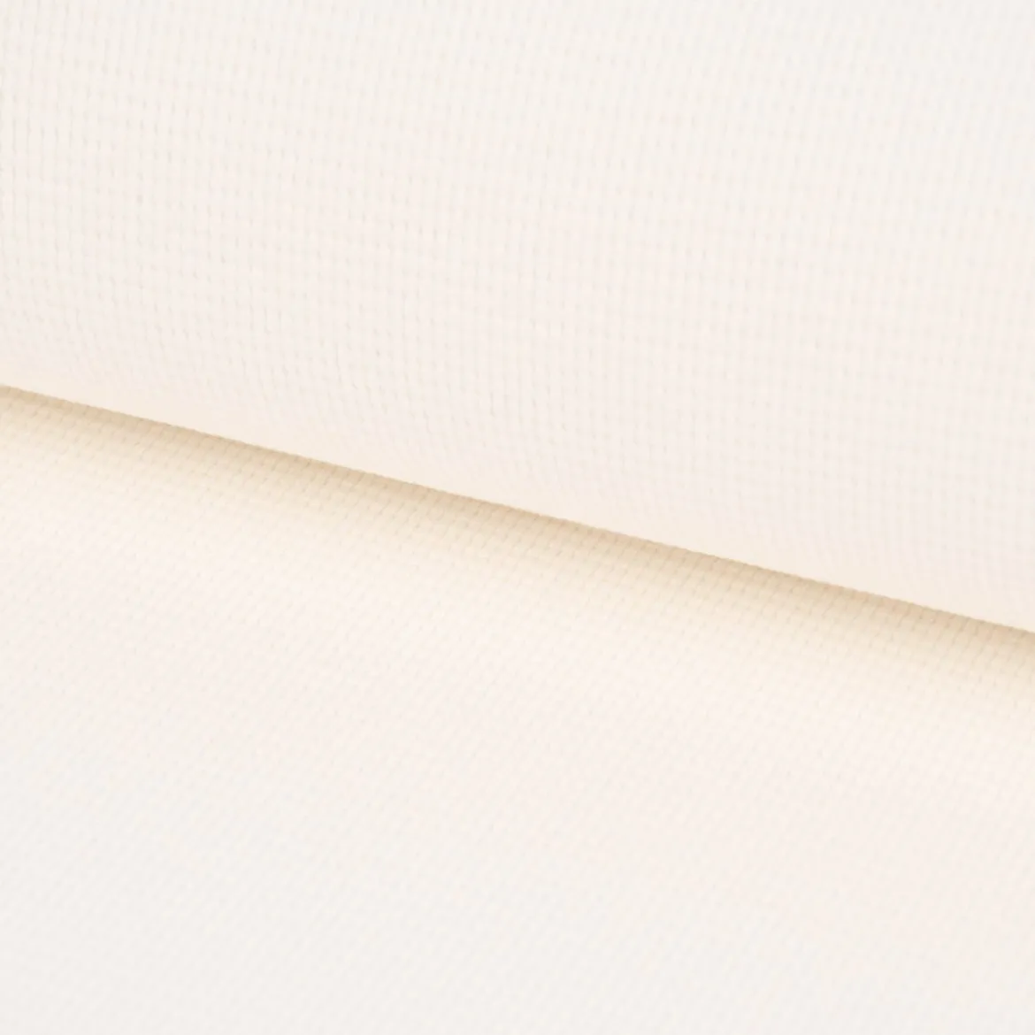 Waffeljersey Waffelstrick einfarbig creme 1,40m Breite