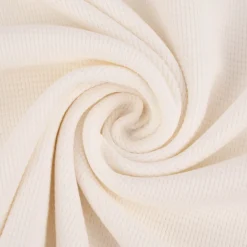 Waffeljersey Waffelstrick einfarbig creme 1,40m Breite