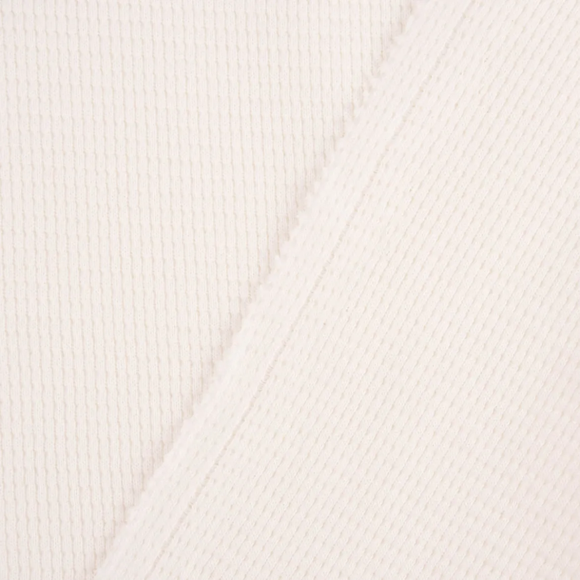 Waffeljersey Waffelstrick einfarbig creme 1,40m Breite