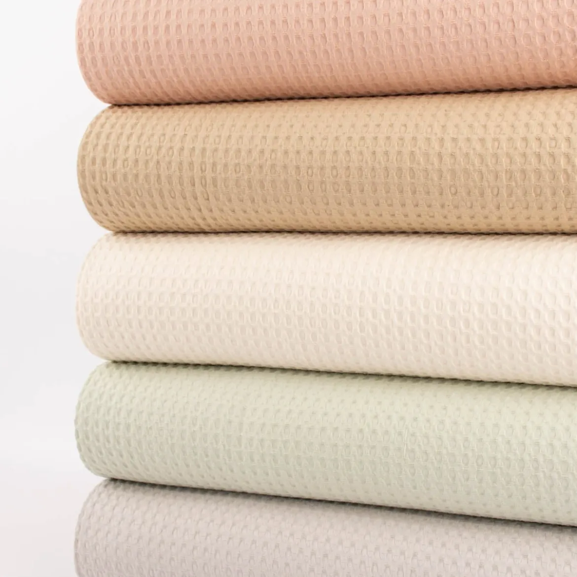 Waffelpique soft Waffelstoff Baumwolle uni hellgrau 1,35m Breite