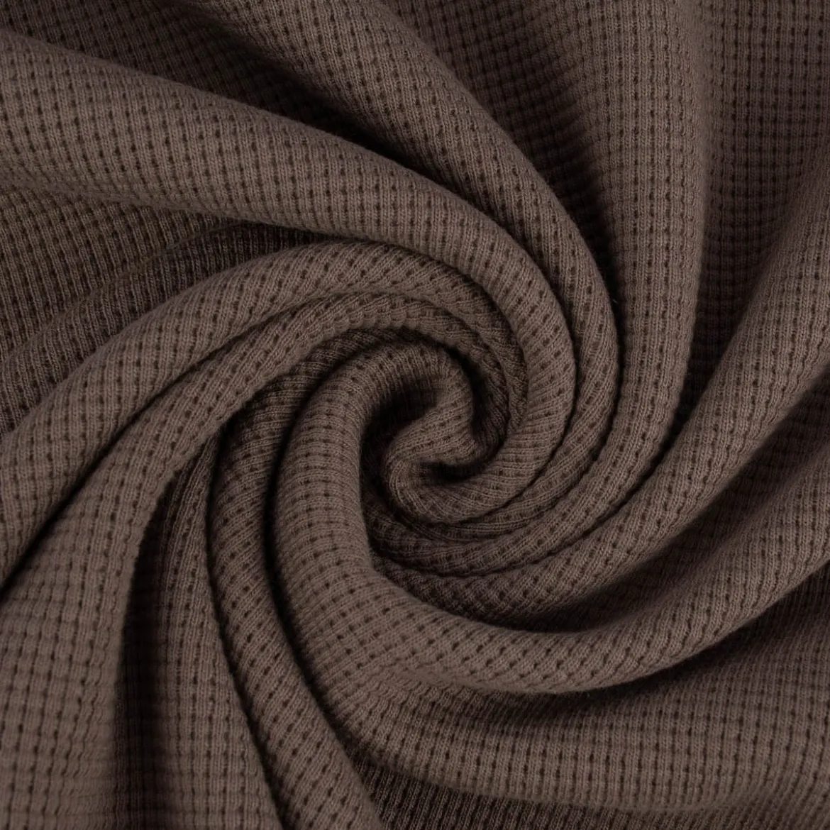 Waffelstrick Doubleface einfarbig taupe 1,4m Breite