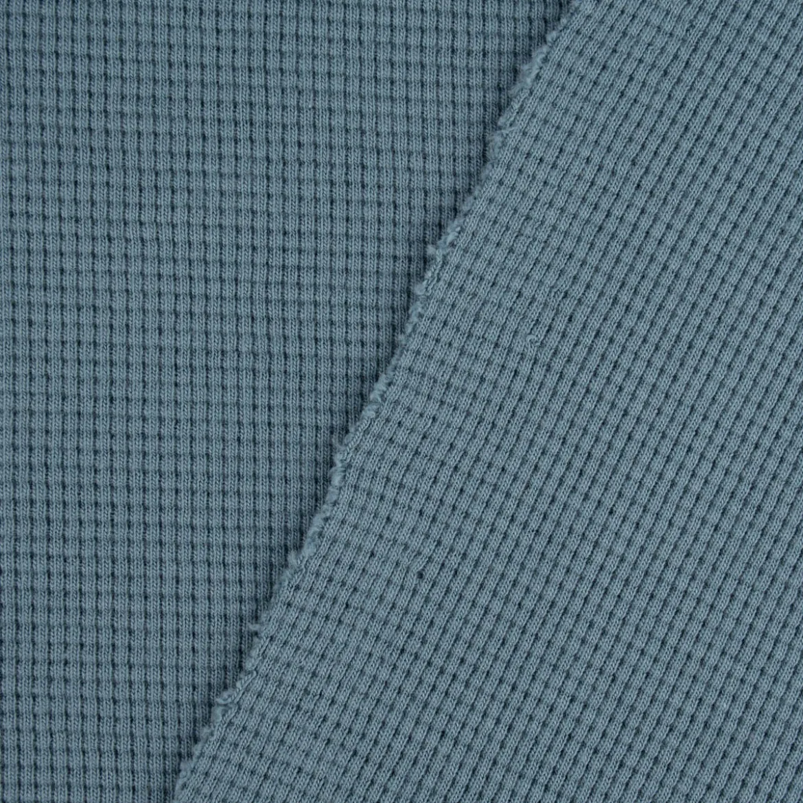 Waffelstrick Doubleface einfarbig indigo blau 1,4m Breite