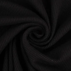 Waffelstrick Doubleface einfarbig schwarz 1,4m Breite