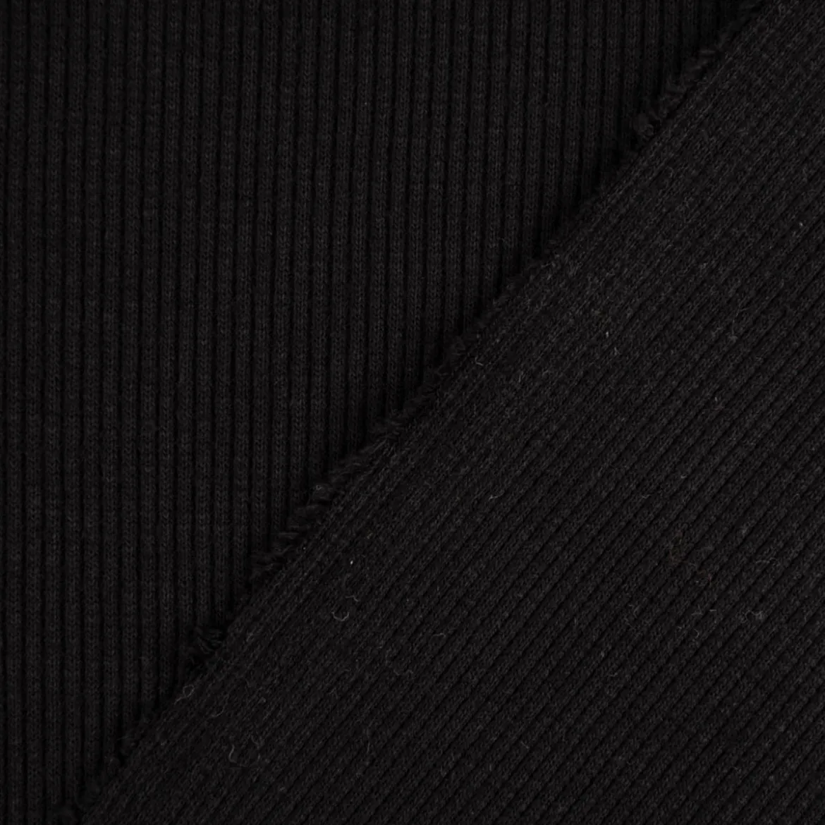 Waffelstrick Doubleface einfarbig schwarz 1,4m Breite