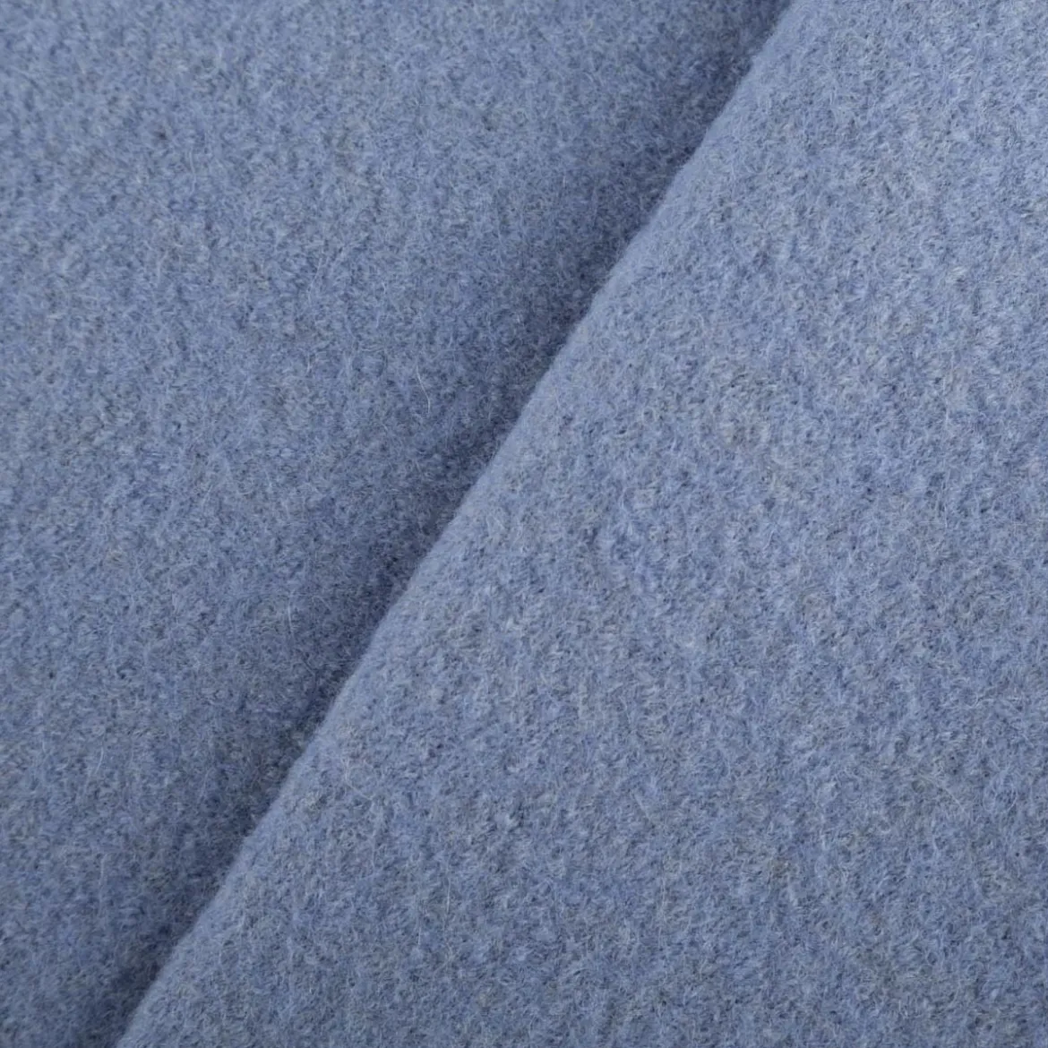Walkloden Mantelstoff Wollstoff aus reiner Schurwolle hellblau 1,44m Breite