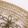 Wanddeko Dekoteller Metallgeflecht goldfarbig rund 40cm D