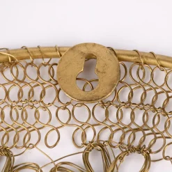 Wanddeko Dekoteller Metallgeflecht goldfarbig rund 40cm D