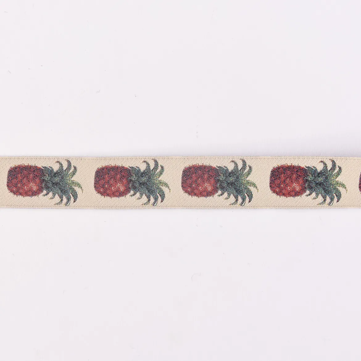 Webband Ananas beige rot grün Breite: 2cm