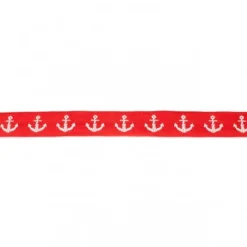 Webband Anker rot weiß Meterware Breite: 1,5cm