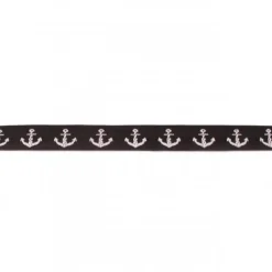 Webband Anker schwarz weiß Meterware Breite: 1,5cm