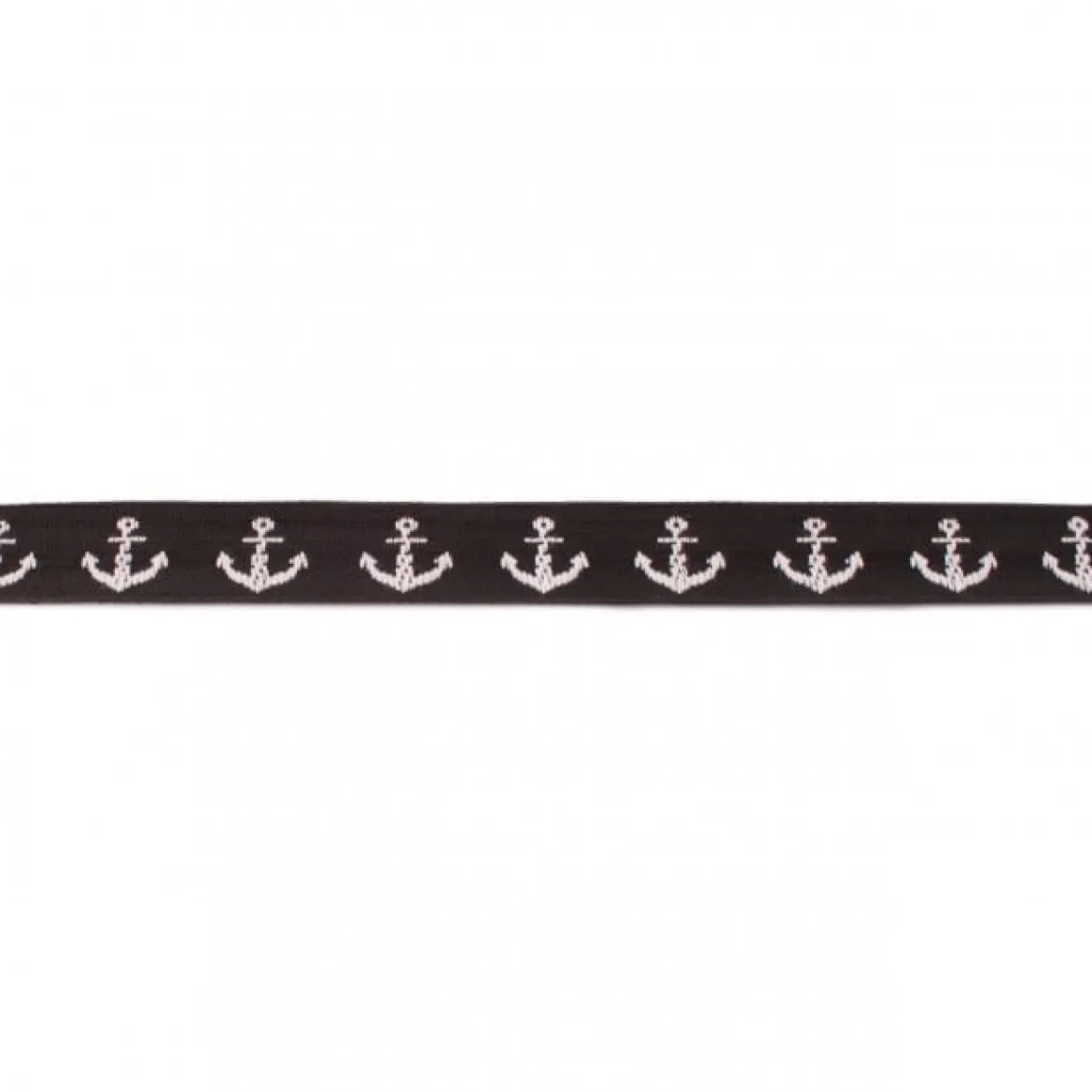 Webband Anker schwarz weiß Meterware Breite: 1,5cm