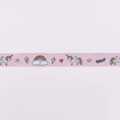 Webband Einhorn Regenbogen rosa bunt Breite: 2cm