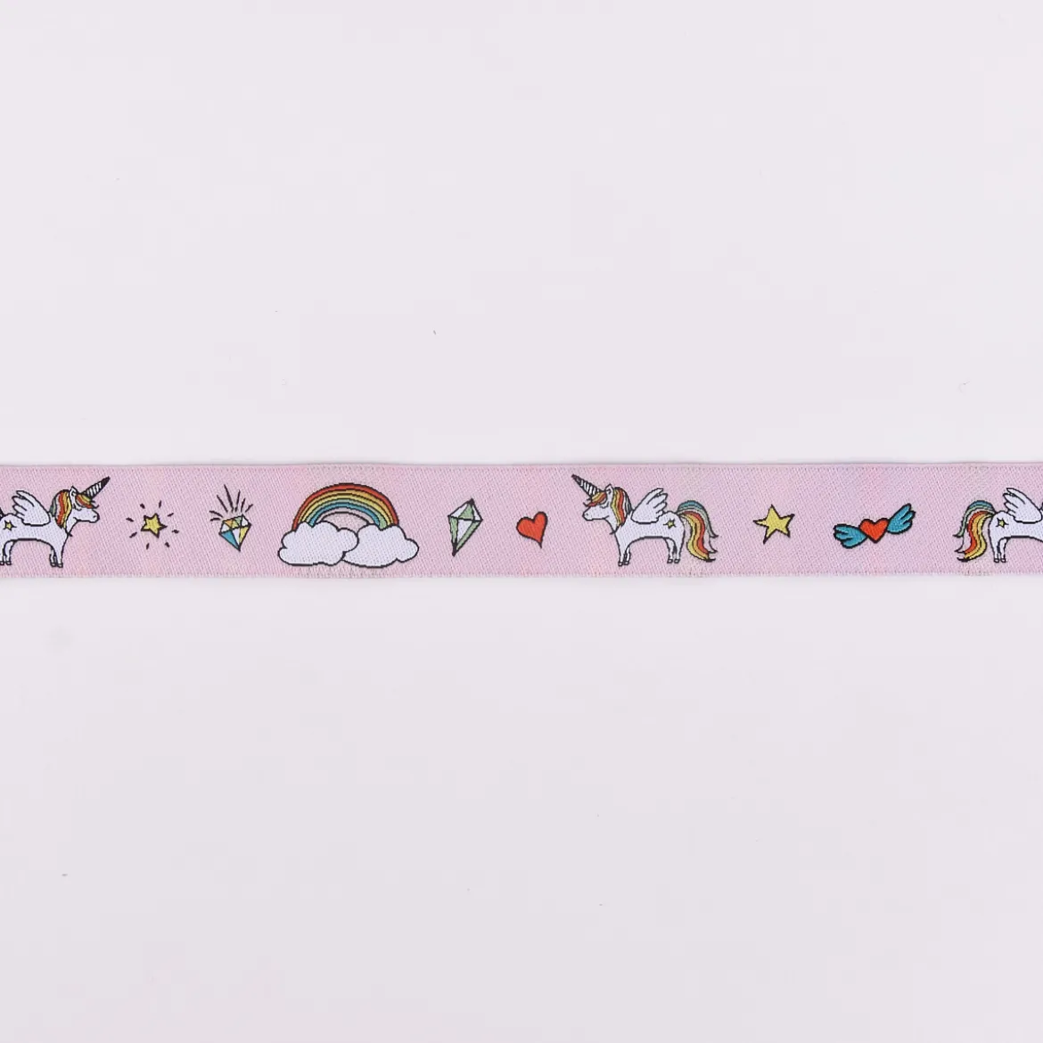 Webband Einhorn Regenbogen rosa bunt Breite: 2cm