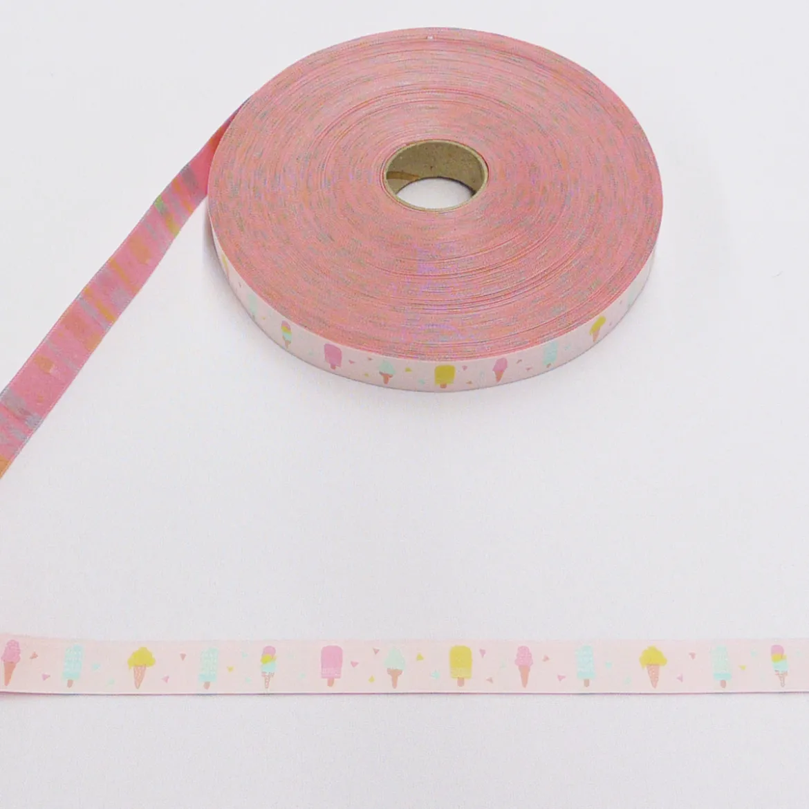 Webband Eis rosa pastell Töne Breite: 2cm