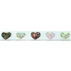 Webband Herzen Blumen Vogel hellblau bunt Meterware Breite: 1,5cm
