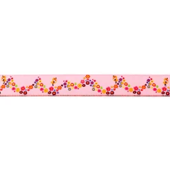 Webband Mini Blumen rosa bunt Meterware Breite: 1,5cm