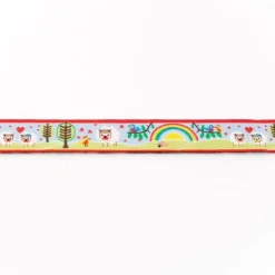 Webband Schäfchen Regenbogen bunt Meterware Breite: 1,60cm