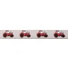 Webband Traktor grau rot Meterware Breite: 1,6cm