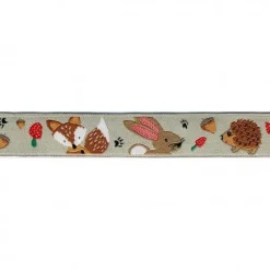 Webband Waldtiere beige Breite: 1,5cm