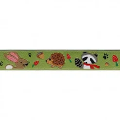Webband Waldtiere grün Breite: 1,5cm