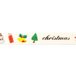 Webband Weihnachten Christmas Geschenk Schneemann natur bunt Meterware Breite: 1,5cm