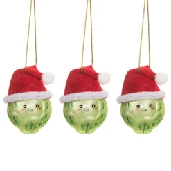 Weihnachtshänger Mini Rosenkohl im 3er Set von Sass & Belle