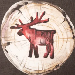 Weihnachtsstoff Baumwolle Halbpanama Wooden Christmas braun 1,40m Breite